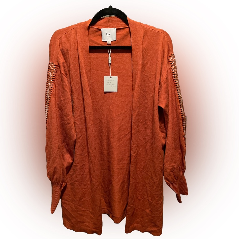 LIV MILAN Large Cardigan with jeweled sleeves